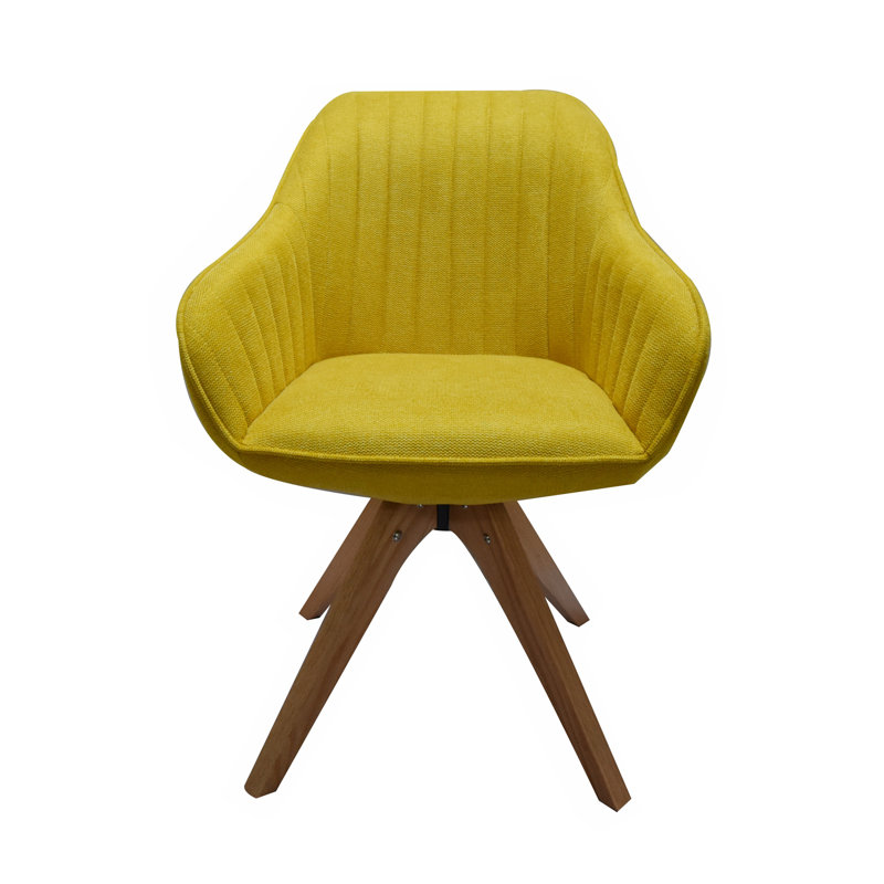 Karley 47cm H Fabric Upholstered Dining Chair, Mustard