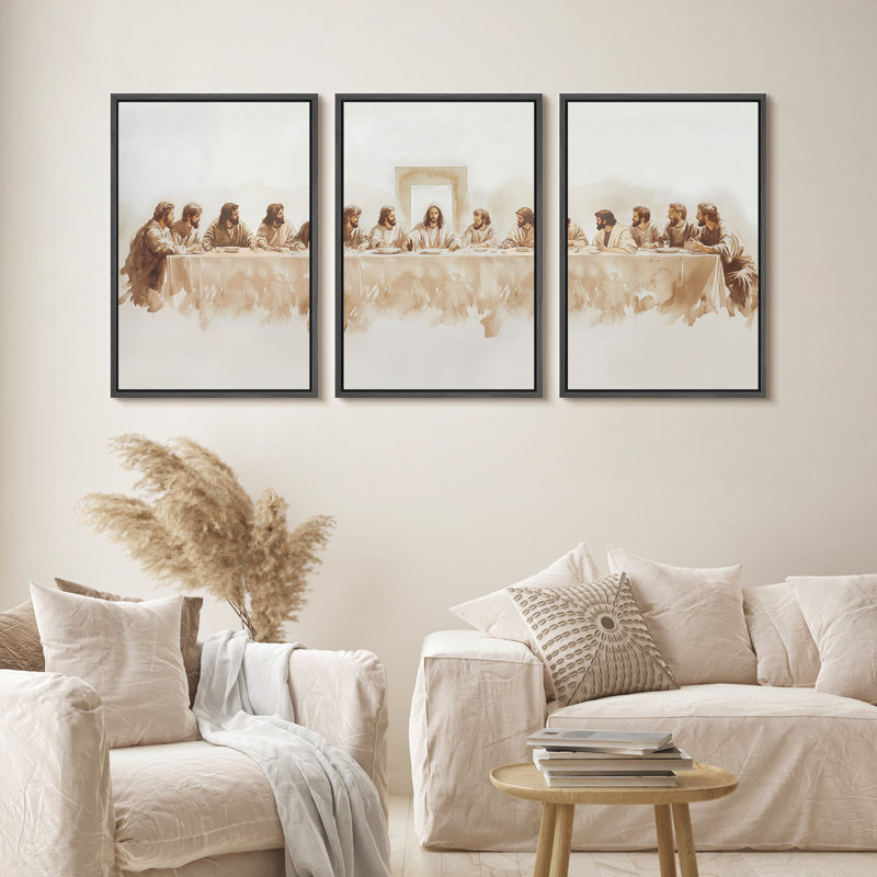 «The Last Supper», impression sur toile encadrée de décorations murales de chambre à coucher, Noir, noir, noir, noir
