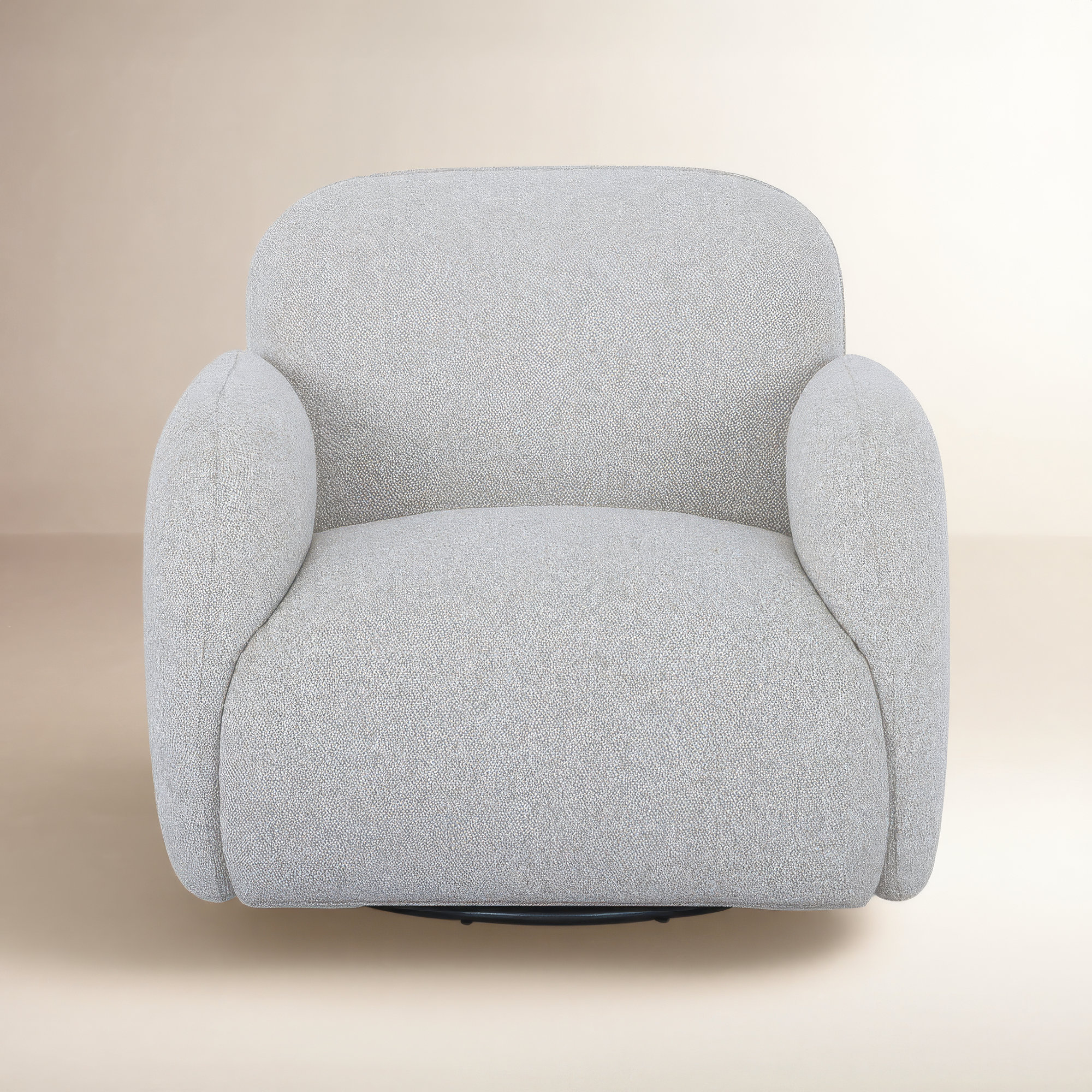 Soria Swivel Armchair, Champagne Boucle