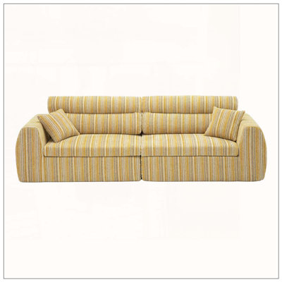 Woven Chenille Striped Compression Sofa