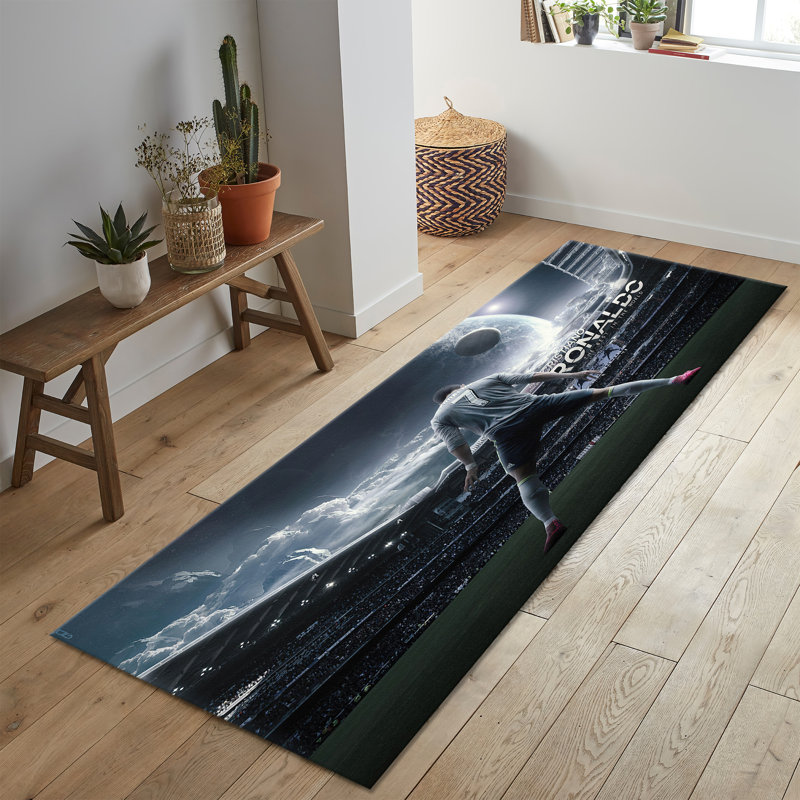 Non Woven Soft Type Printed Rug with Intricate Floral and Leaf Pattern Perfect for Enhancing Your Living Room or Bedroom Decor