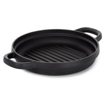 LAVA Cast Iron Round Griddle Pan Diameter, 2.3 Quart, 28 cm / 11 in, With  Metal Handle, Easy to Clean, Non-Stick