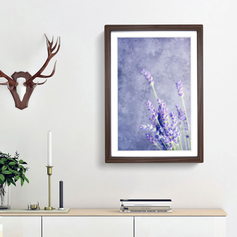 Pretty Purple Lavender - Framed Print, 63cm H x 45cm W x 2cm D, Walnut Framed