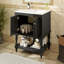 Meuble-lavabo avec lavabo, 2 portes et tablette ouverte-829673755