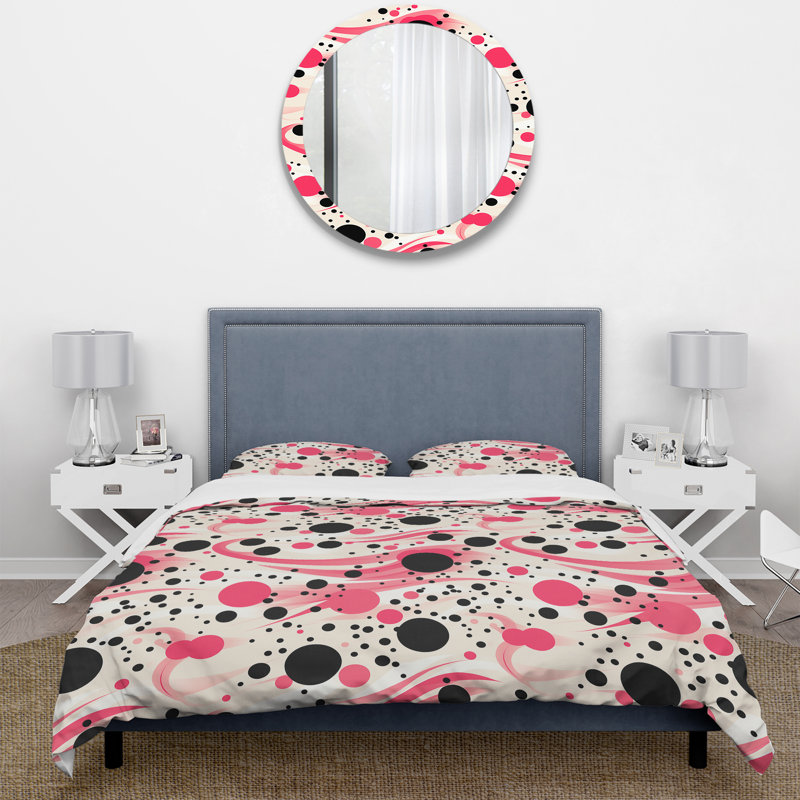 Ensemble de housse de couette Popart Dynamic Doodle Dots III, Housse de couette pour très grand lit et 2 très