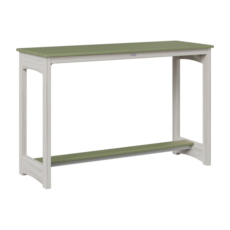 Balcony Outdoor Bar Table, 38.5" H x 60" W x 22" D, Sage, Seashell