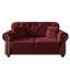 Canapé Chesterfield de 63 po en velours avec garniture cloutée et accoudoirs roulés, canapé de style Mid-Century moderne capitonné, comprenant 2 coussins-1835863363
