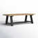 Morones Rectangular Dining Table in Solid Reclaimed Teak with Black Aluminum Legs