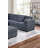 L-Sectional RAF/LAF One Arm-Loveseat Corner Wedge Cocktail Ottoman Dark Gray Corduroy Upholstered Pillows 4Pc Sectional Sofa Set-1958382162