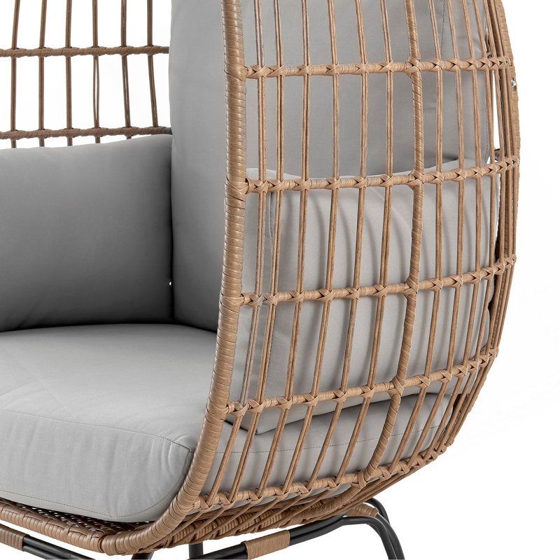 Fauteuil ovale autoportant Spezia en brun clair et gris