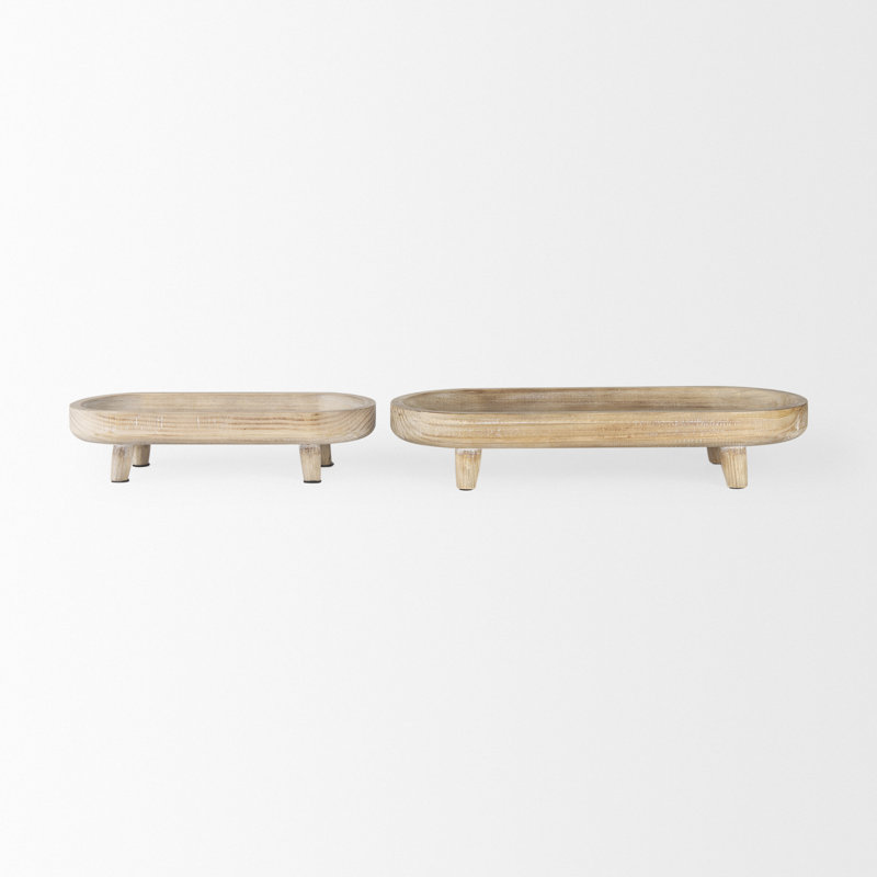 Plateau en bois massif Dreyson - ensemble de 2
