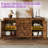 Dorne 60" Modern High Gloss Burl Sideboard with Adjustable Shelves, Brown-99478707