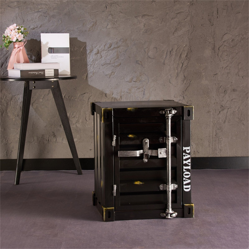 Jarriel Nordic industrial style bedside table living room three-dimensional small side table, suitable for bar counters, dining table decorations, industrial style furniture, black