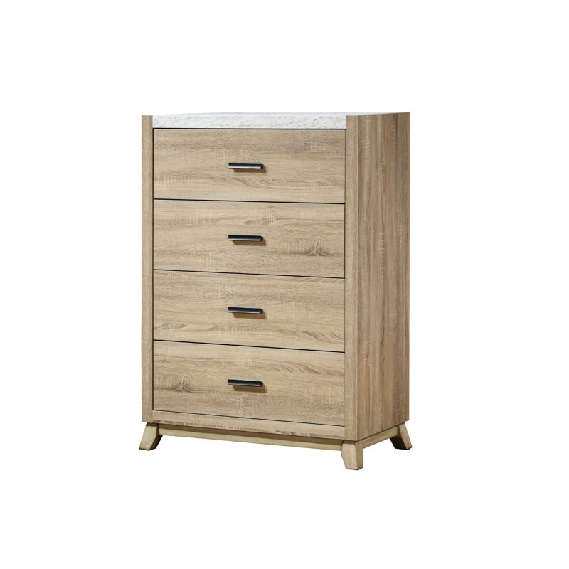 Commode transitionnelle avec plateau en faux marbre pour la maison