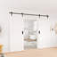 LAZ Black Steel Double Door Barn Door Hardware Kit Standard Double (NOT INCLUDE DOORS)-49603045
