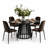 4- Person Dining Table Sets With Extendabe Oval Table & 4 Upholstered Chenille Dining Chairs-69774373