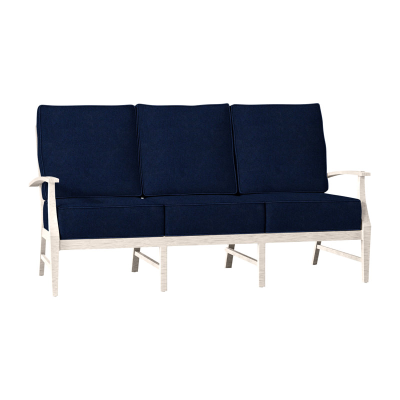 Canapé Croquet en aluminium - Craie, Welt + Standard Fill, Velours indigo, Craie