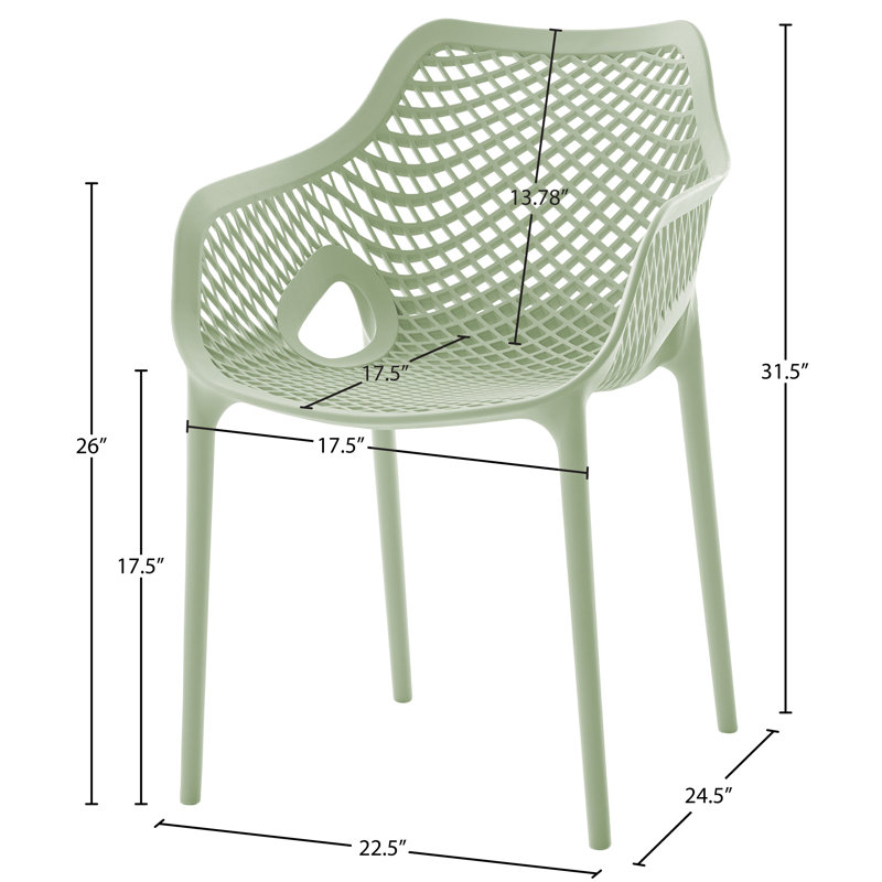 Fauteuil de salle à manger Mykonos, Menthe