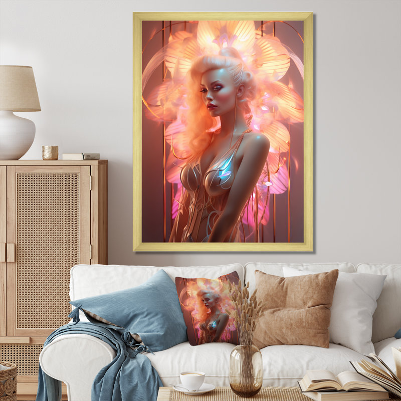 «Subtle Sensuality Pink Cabaret Dancer» sur toile, Cadre photo noir, H 20 po x l 12 po