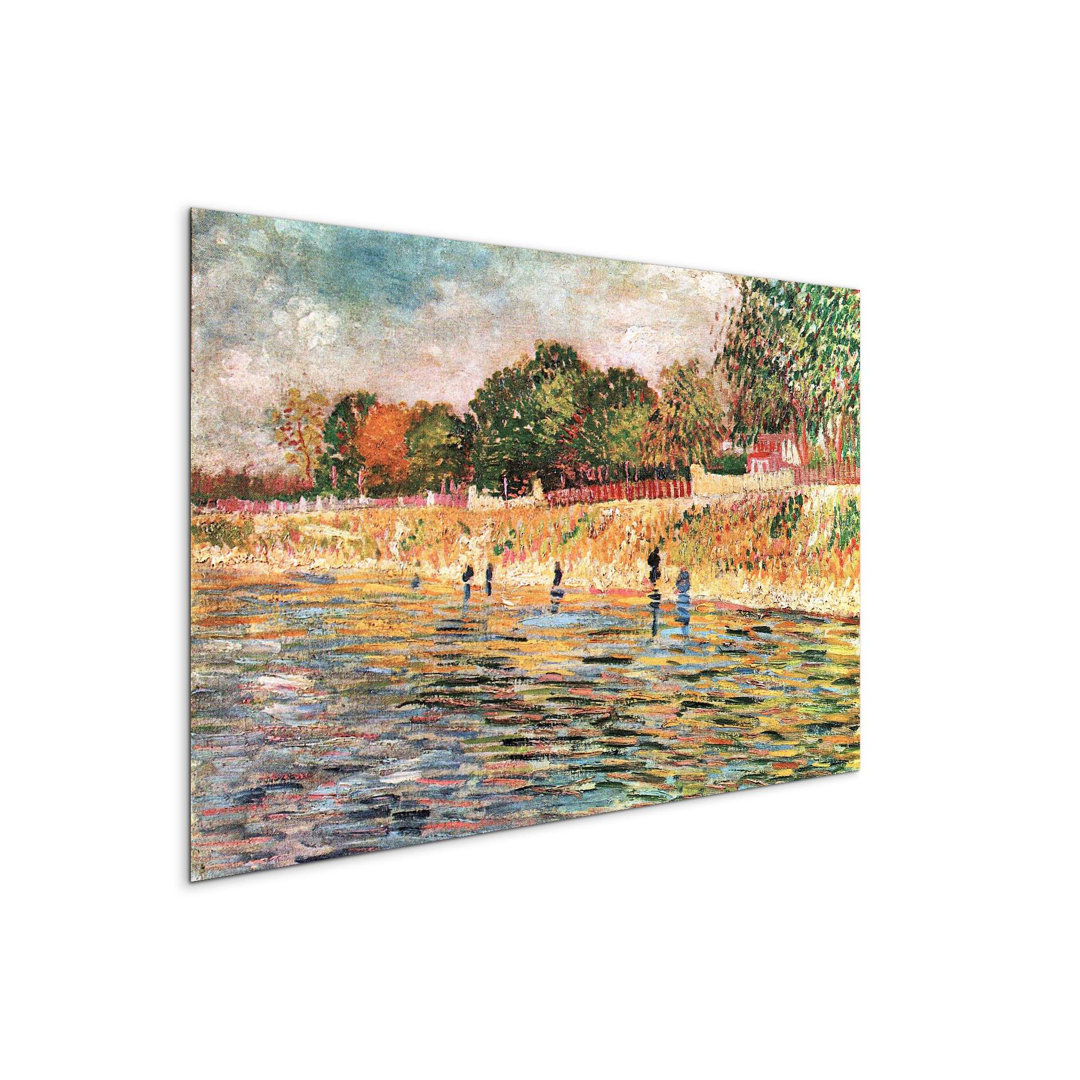 River bank by Van Gogh Vincent 53×80 cm MetalArt Materic Aluminum Satin Effect, Frameless Panel, Lightweight Ready to Hang