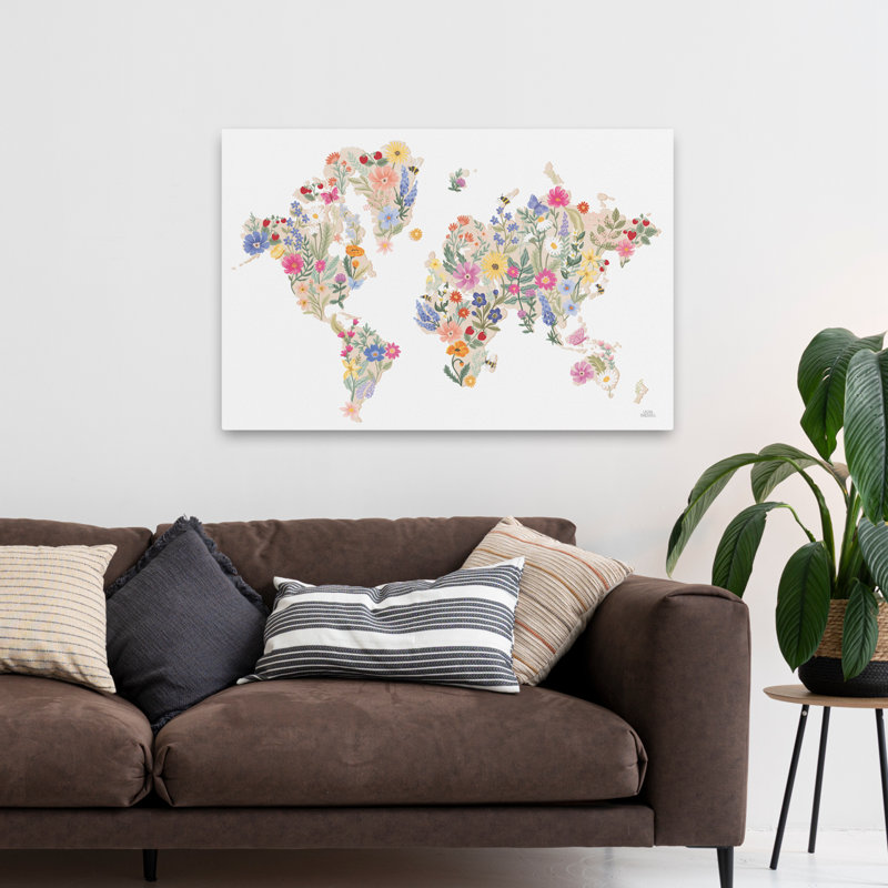 Wild Meadow World - Aster Bee - noir / bleu, H 48 po x l 32 po