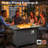 Ensemble de conversation d'extérieur en rotin pour 4 personnes avec coussins et table de foyer-443374752