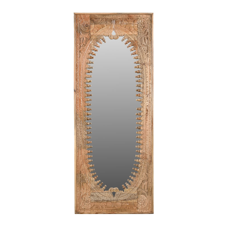 Kiara Mirror In Natural Finished Traditional Handcarved Solid Wood