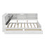 Lit plateforme en bois avec 2 tiroirs et tablettes et tête de lit avec rangement Hesson-116761309