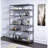 Rustic Grey Oak And Chrome 8-Shelf Bookshelf
