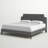 Laura Fabric Platform Bed with Squared Tapered Legs-1566467622-1566467642