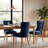 Navy Blue Upholstered Dining Chairs Set Of 2 Tufted Backrest Solid Wood Legs Modern Classic Design For Kitchen Dining Room Living Room-126592382