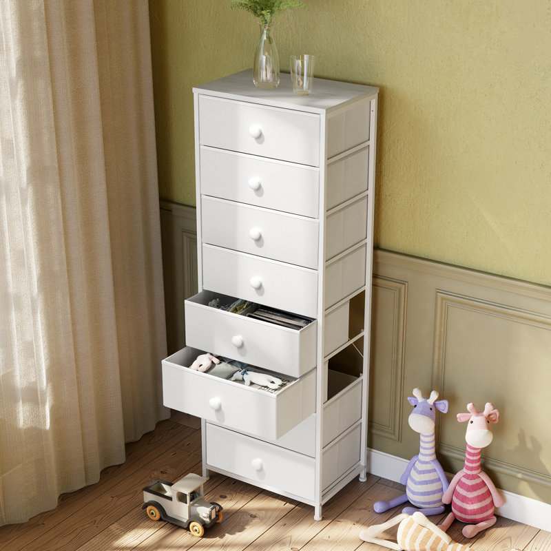 8 - Drawer Dresser, White, White