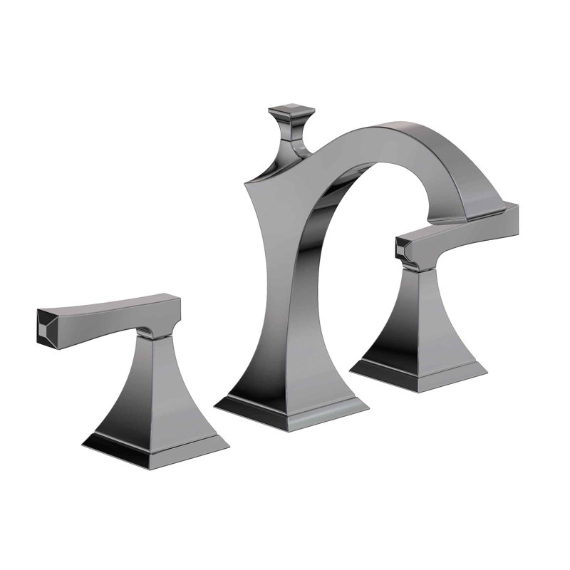 Joffrey Widespread Bathroom Faucet with Drain Assembly, Midnight Chrome