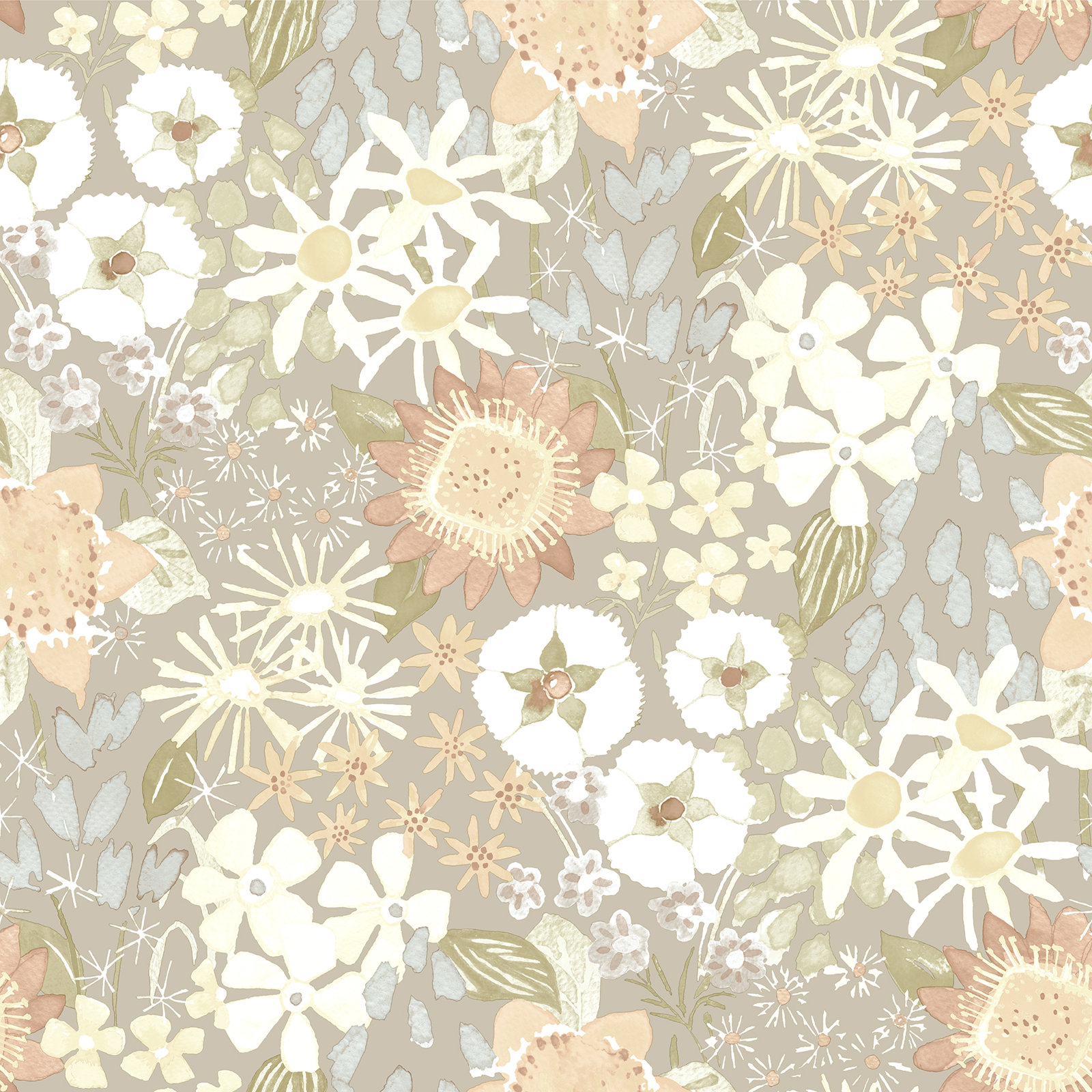 Anika Flowers Wallpaper, Pastel