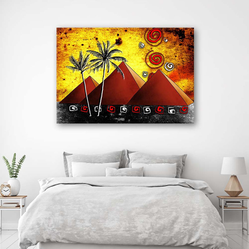 Egyptian Pyramids - No Frame Print on Canvas, 80cm H x 120cm W