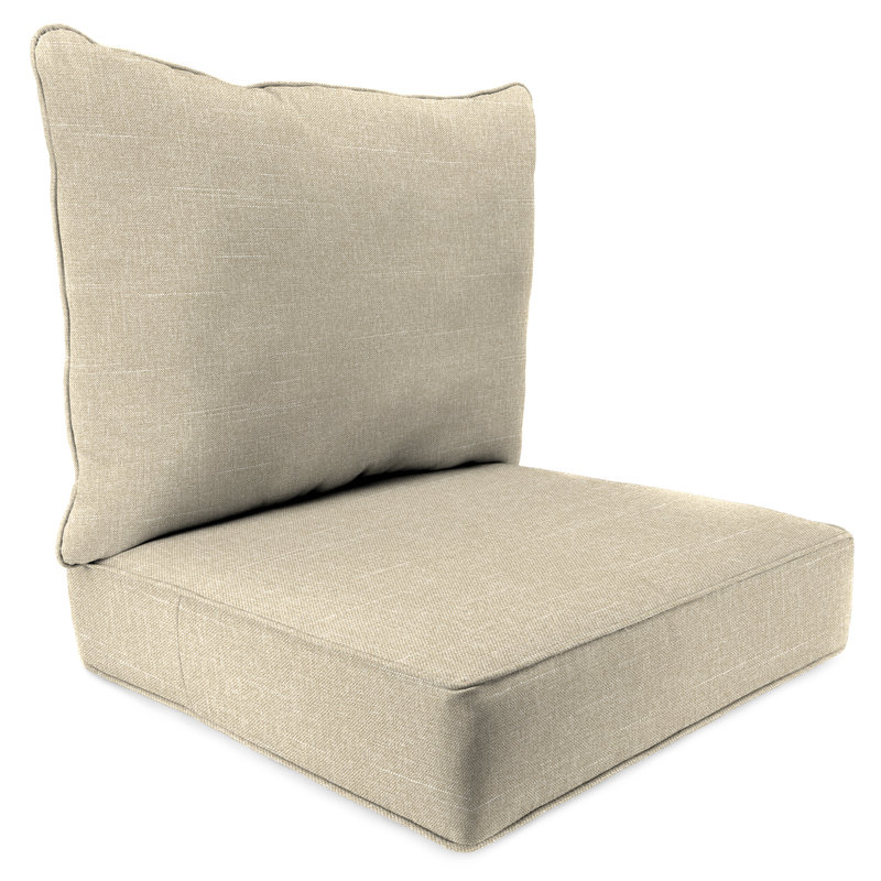 24" x 26.5" Outdoor Deep Seat Chair Cushion Set with Welt, Stripped Sand