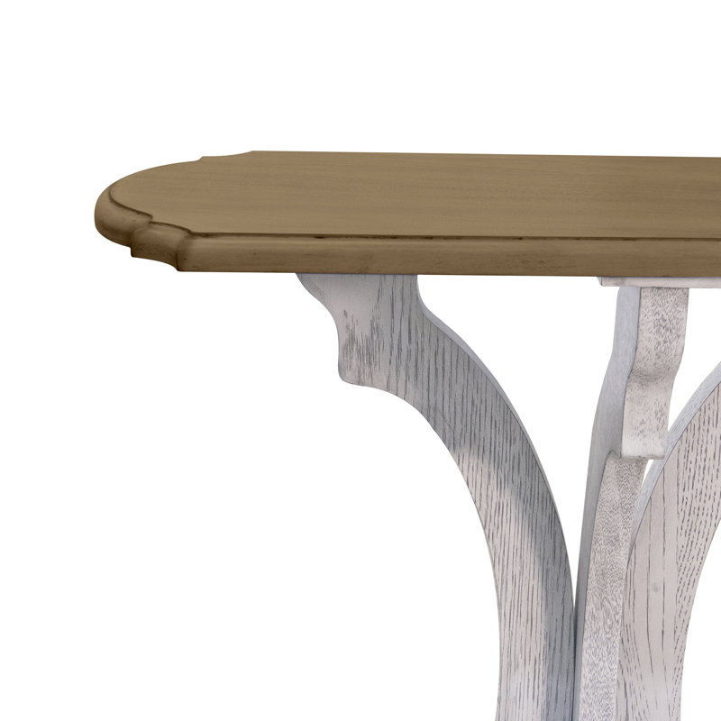 Vesely Saylor 45.9" Solid Wood Console Table, Anti White/Antique Oak
