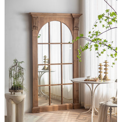 Miroir style français en bois de cèdre vieilli rétro avec cadre complet