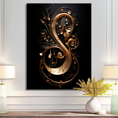 Abstract Golden Music Tremble - Music Wall Art Living Room