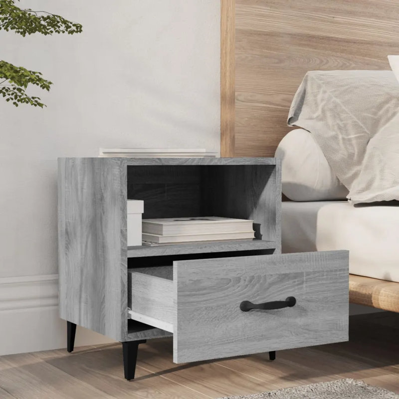 Westerham 40cm W Bedside Table, Grey