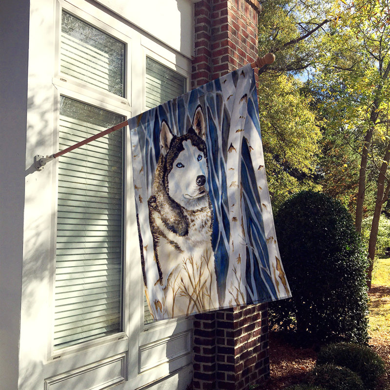Siberian Husky Double Sided 40'' H x 28'' W Polyester Animal House Flag