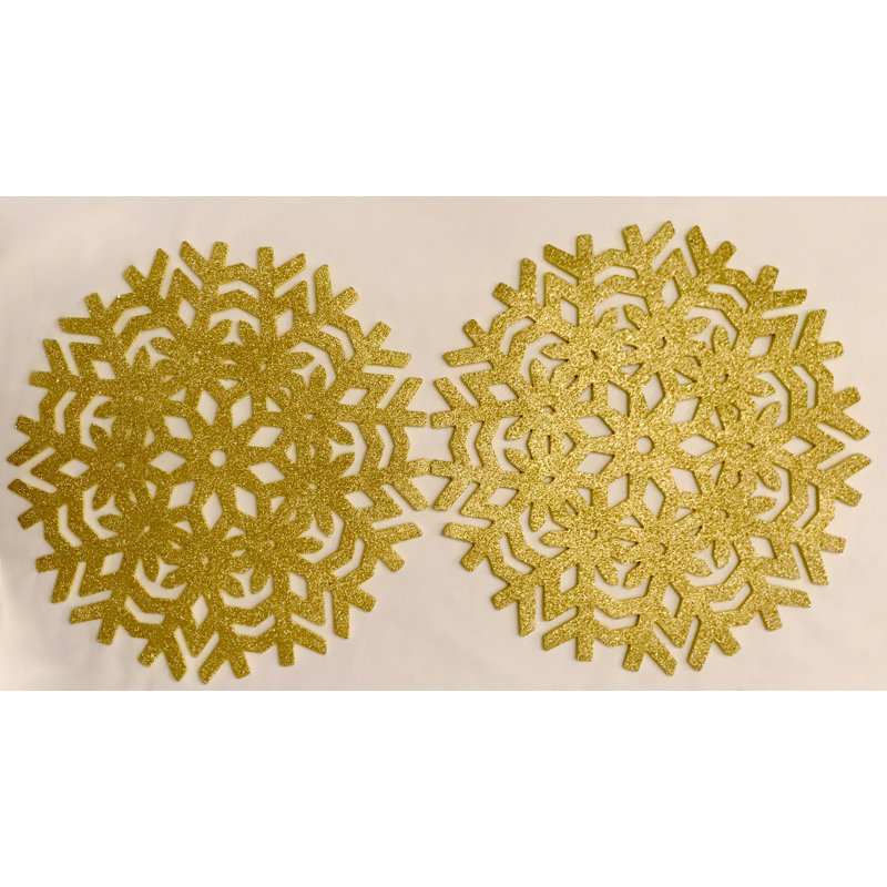 SNOWFLAKE glitter Siobhan Placemats, Yellow