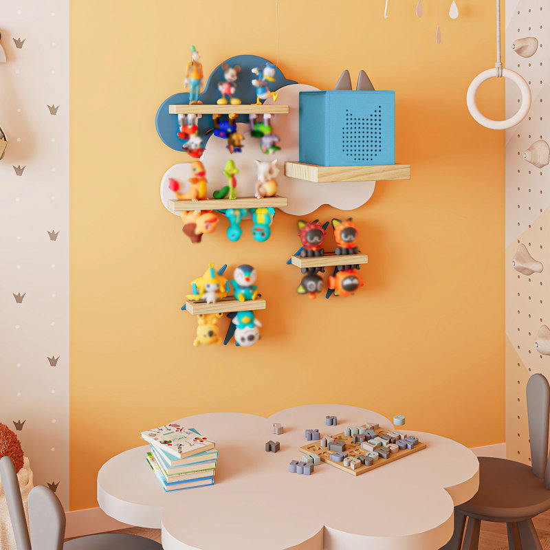Étagère Cloud Tonie pour rangement Toniebox - Support mural magnétique pour figurines et station de recharge Tonie