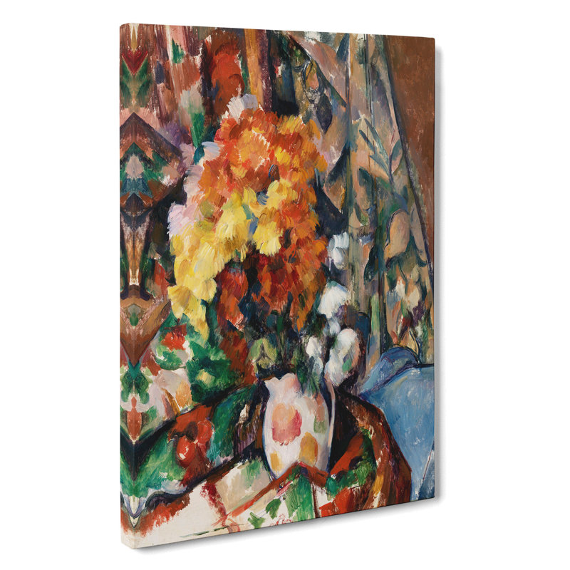 The Flowered Vase by Paul Cezanne - Wrapped Canvas Painting, 60cm H x 40cm W x 3cm D