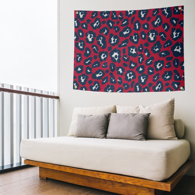 Tapisserie en polyester New England Football, H 50 po x l 59 po, Rouge / bleu / blanc