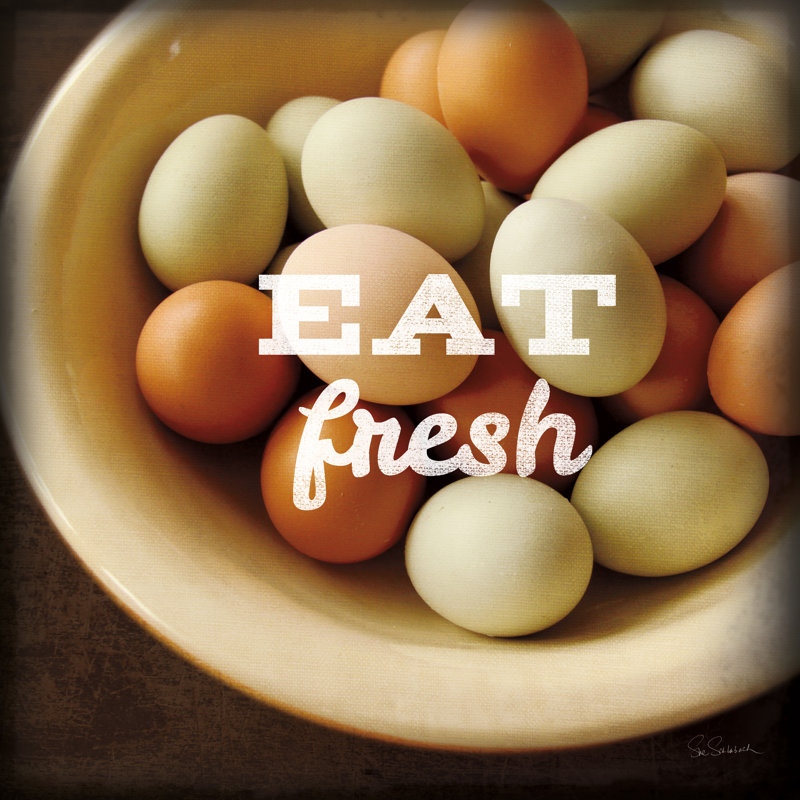 Reproduction d’art graphique sur toile, "Market Fresh eggs" par Sue Schlabach, H 12 po x l 12 po