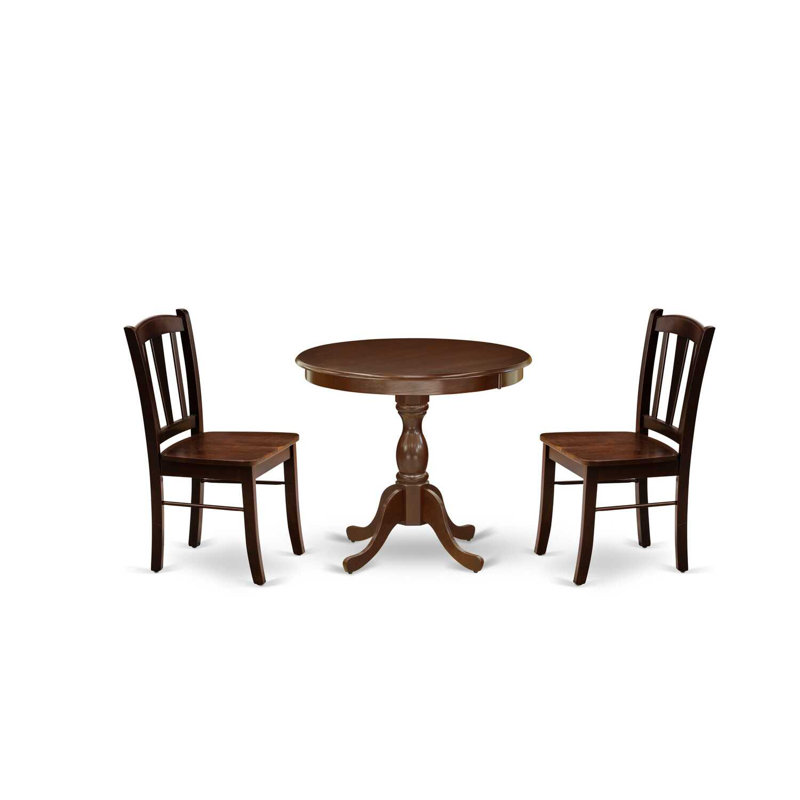 Ensemble de salle à manger uni, Acajou, Acajou, 3 Pieces: Table. 2 Chair