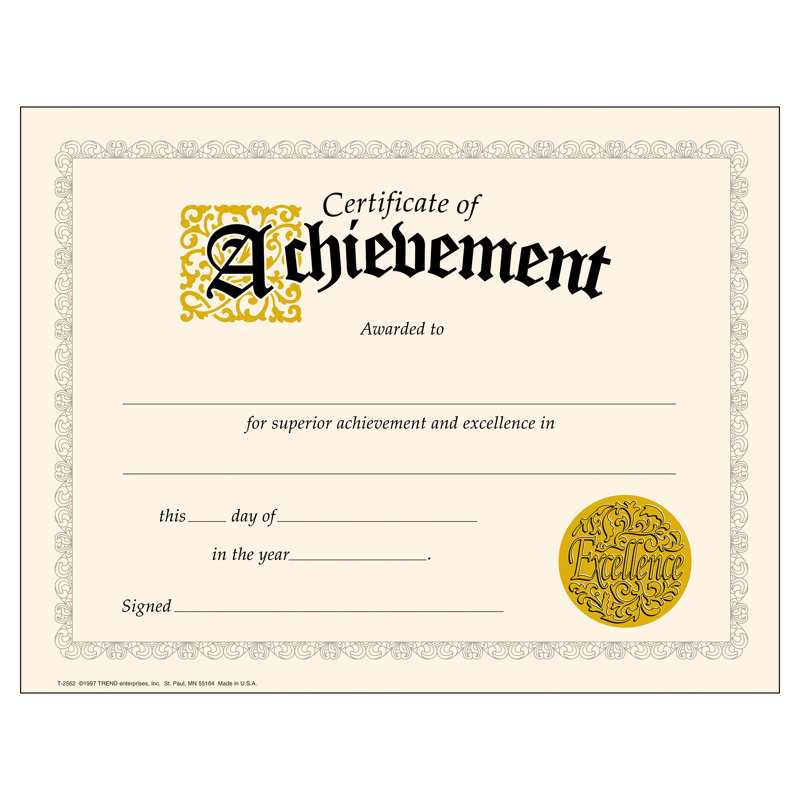 Certificat de réalisation