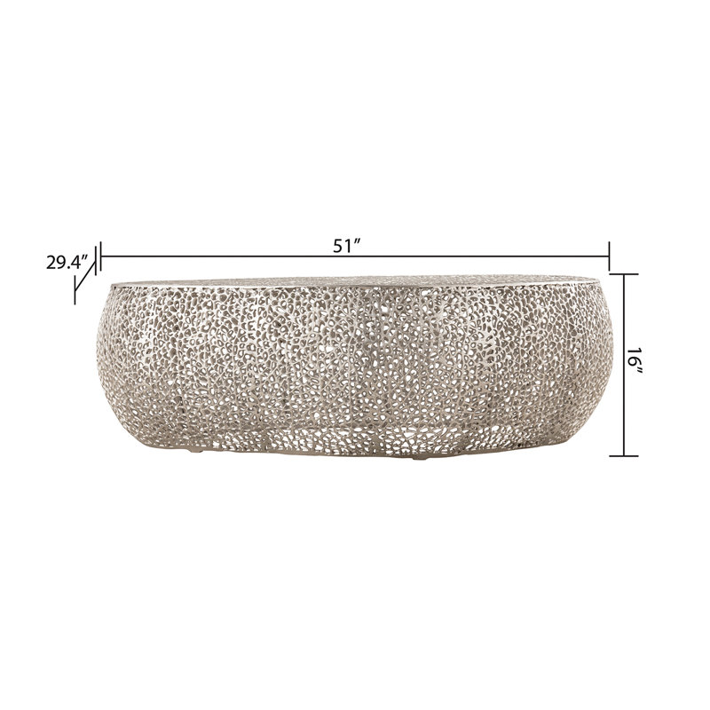 Table basse ovale (inventaire NJ), Argent argent
