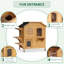 Enclos pour chat en bois résistant aux intempéries de 2 étages avec porte de secours, toit ouvrable, plateformes de saut, naturel (capacité de 1 à 2 chats)-1726947895